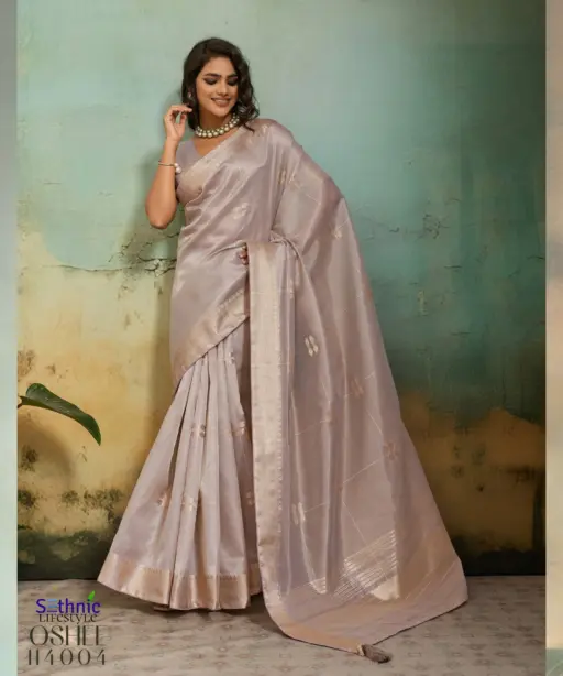 Sethnic Oshee Vibe Tissue Linen Zari Woven Festival Wear Saree Collection