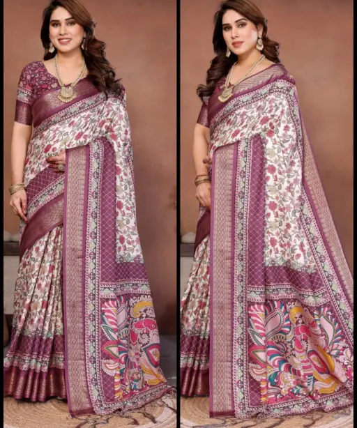 Shc Axita Vol 1 Premium Cotton Silk Kalamkari Printed Saree Collection