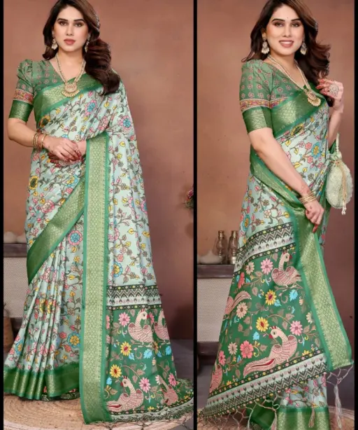 Shc Axita Vol 1 Premium Cotton Silk Kalamkari Printed Saree Collection