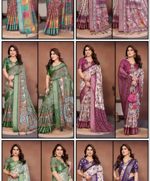 Shc Axita Vol 1 Premium Cotton Silk Kalamkari Printed Saree Collection
