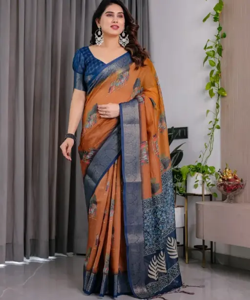 Shc Handloom Vol 1 Linen Floral Printed Saree Collection