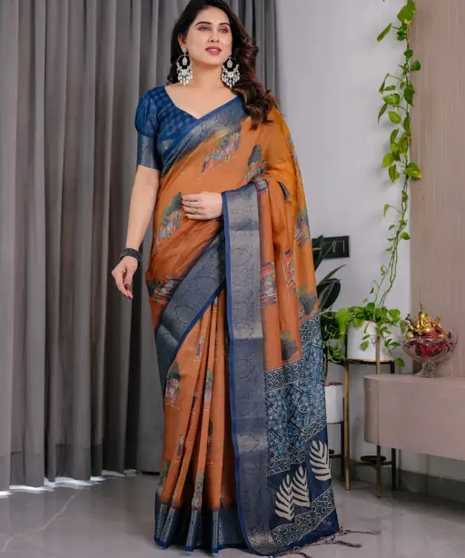 Shc Handloom Vol 1 Linen Floral Printed Saree Collection