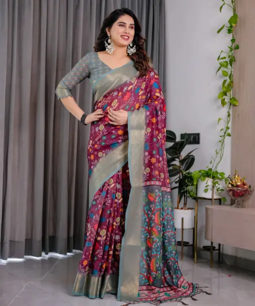 Shc Handloom Vol 1 Linen Floral Printed Saree Collection