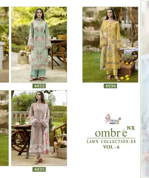 Shree Fab Ombre Lawn Collection 25 Vol 6 Nx