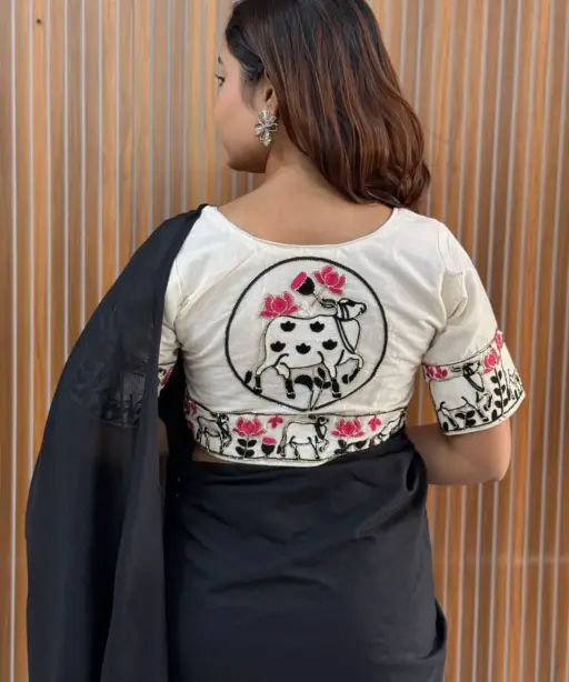 Shree Nath Vol 1 Khadi Cotton Saree Blouse with Handwork Collection