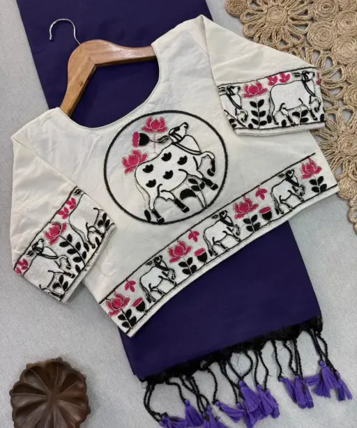 Shree Nath Vol 1 Khadi Cotton Saree Blouse with Handwork Collection