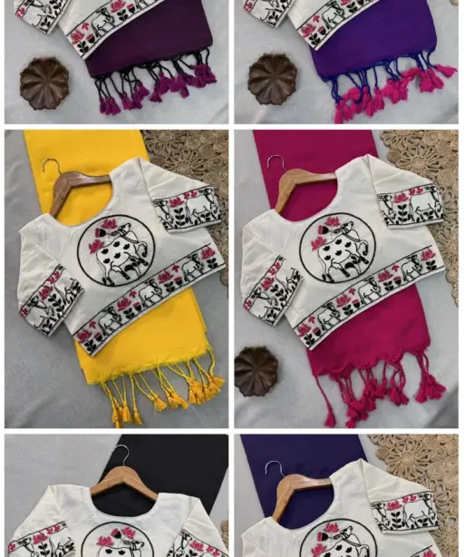 Shree Nath Vol 1 Khadi Cotton Saree Blouse with Handwork Collection