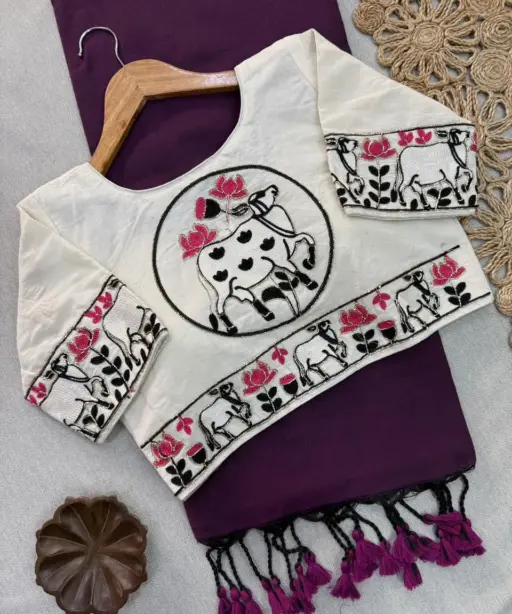 Shree Nath Vol 1 Khadi Cotton Saree Blouse with Handwork Collection