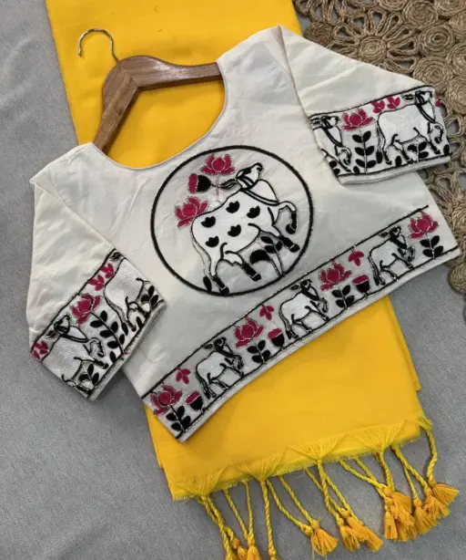 Shree Nath Vol 1 Khadi Cotton Saree Blouse with Handwork Collection