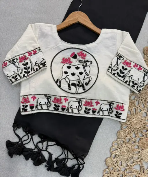 Shree Nath Vol 1 Khadi Cotton Saree Blouse with Handwork Collection