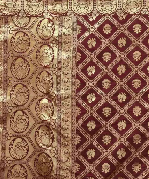 Sm 9017 Gajri Silk Woven Work Saree Collection