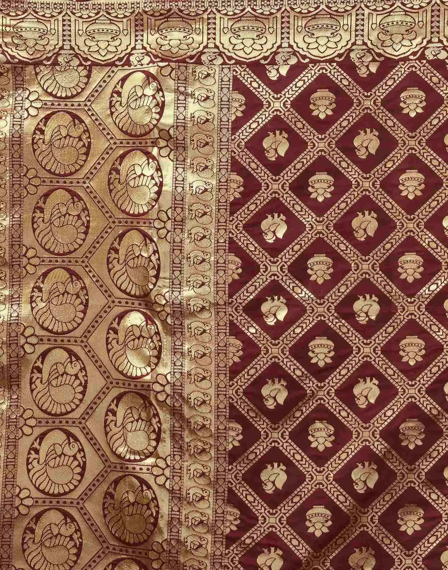 Sm 9017 Gajri Silk Woven Work Saree Collection