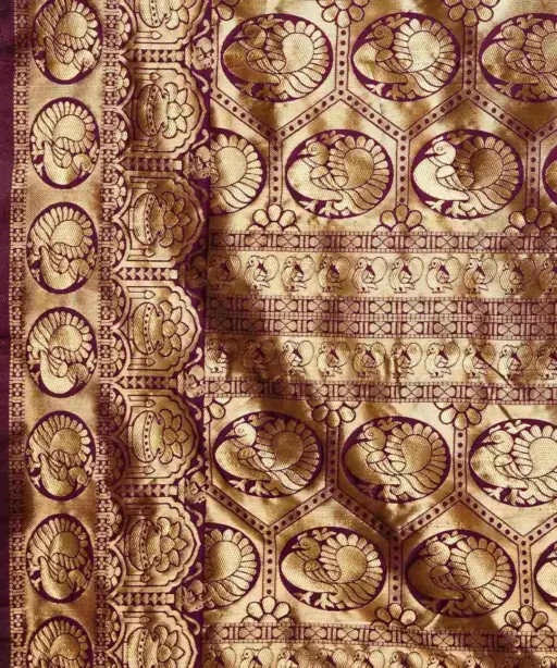 Sm 9017 Gajri Silk Woven Work Saree Collection