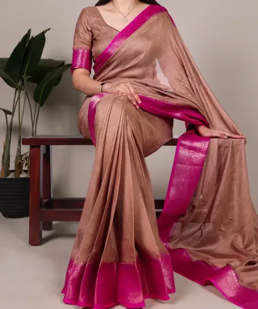 Taraa L 7910 Nx Marsh Mello Zari Worked Casual Wear Saree