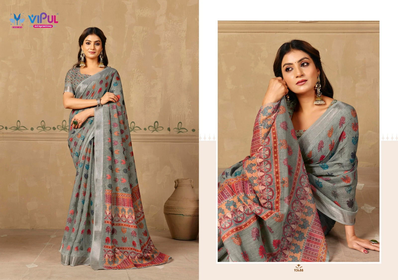 Vipul Rachna Vol 5 Linen Casual Wear Saree Collection