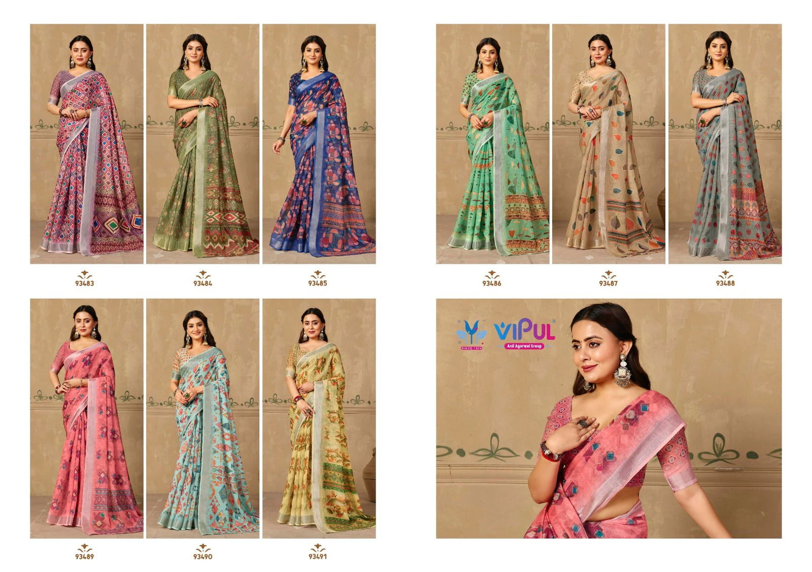 Vipul Rachna Vol 5 Linen Casual Wear Saree Collection