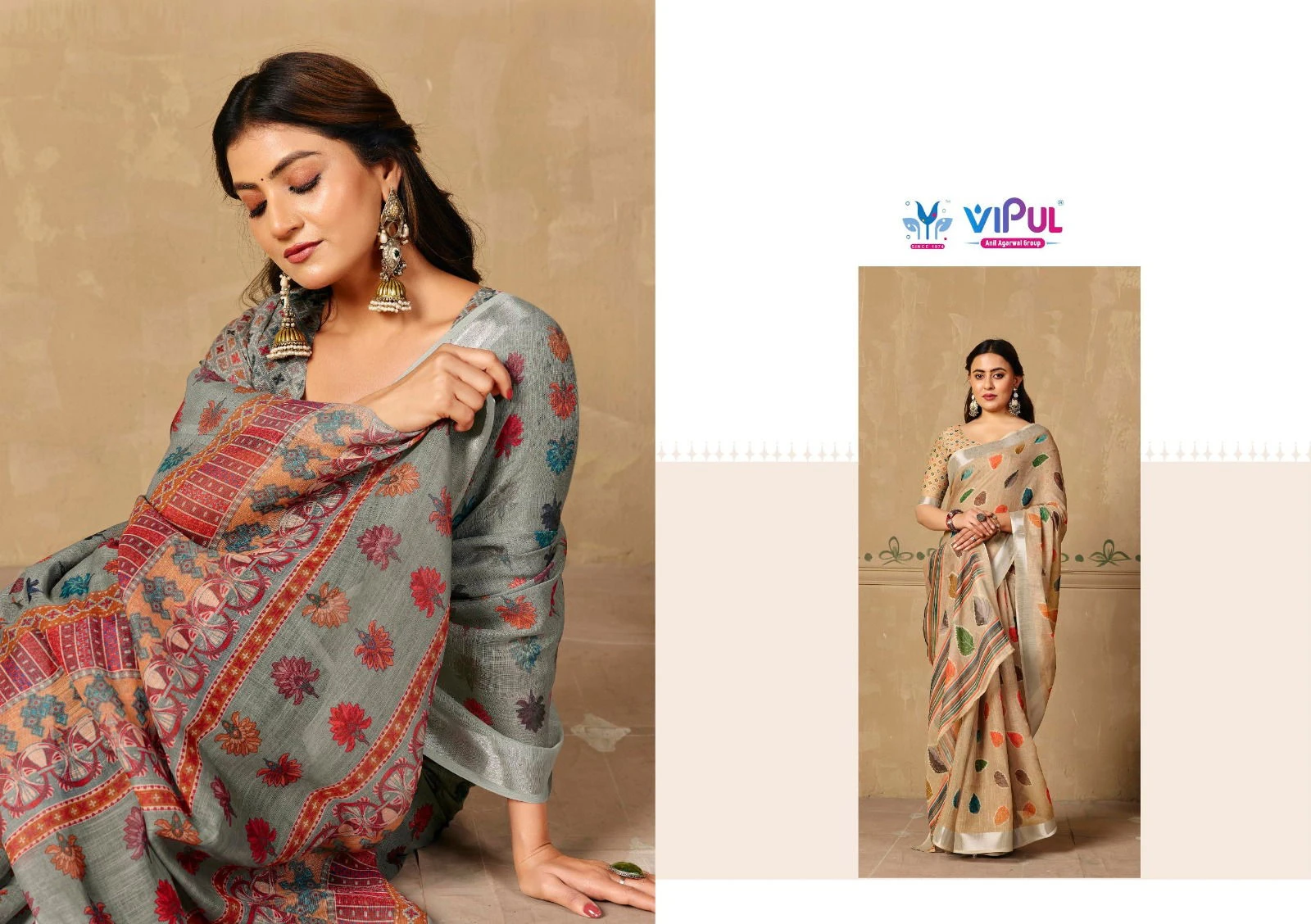 Vipul Rachna Vol 5 Linen Casual Wear Saree Collection