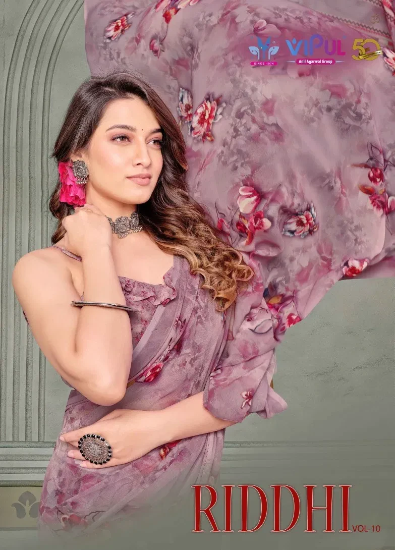 Vipul Riddhi Vol 10 Georgette Casual Wear Saree Collection