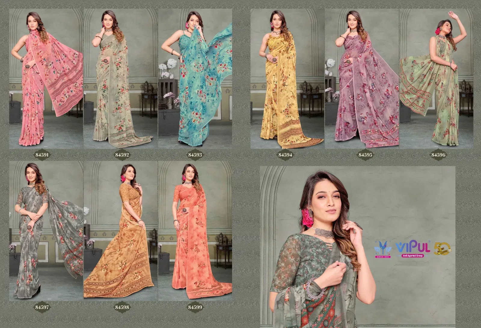 Vipul Riddhi Vol 10 Georgette Casual Wear Saree Collection