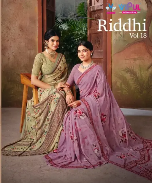 Vipul Riddhi Vol 18 Georgette Digital Print Casual Wear Saree Collection