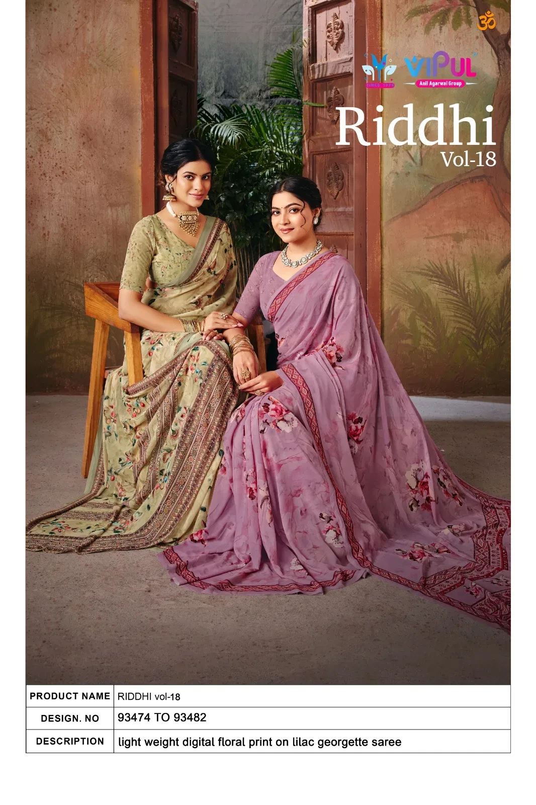 Vipul Riddhi Vol 18 Georgette Digital Print Casual Wear Saree Collection