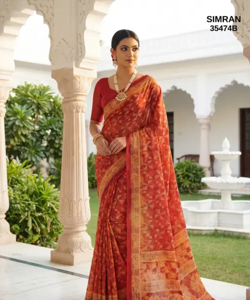 Vipul Simran 35474 a to D Georgette Casual Wear Saree Collection