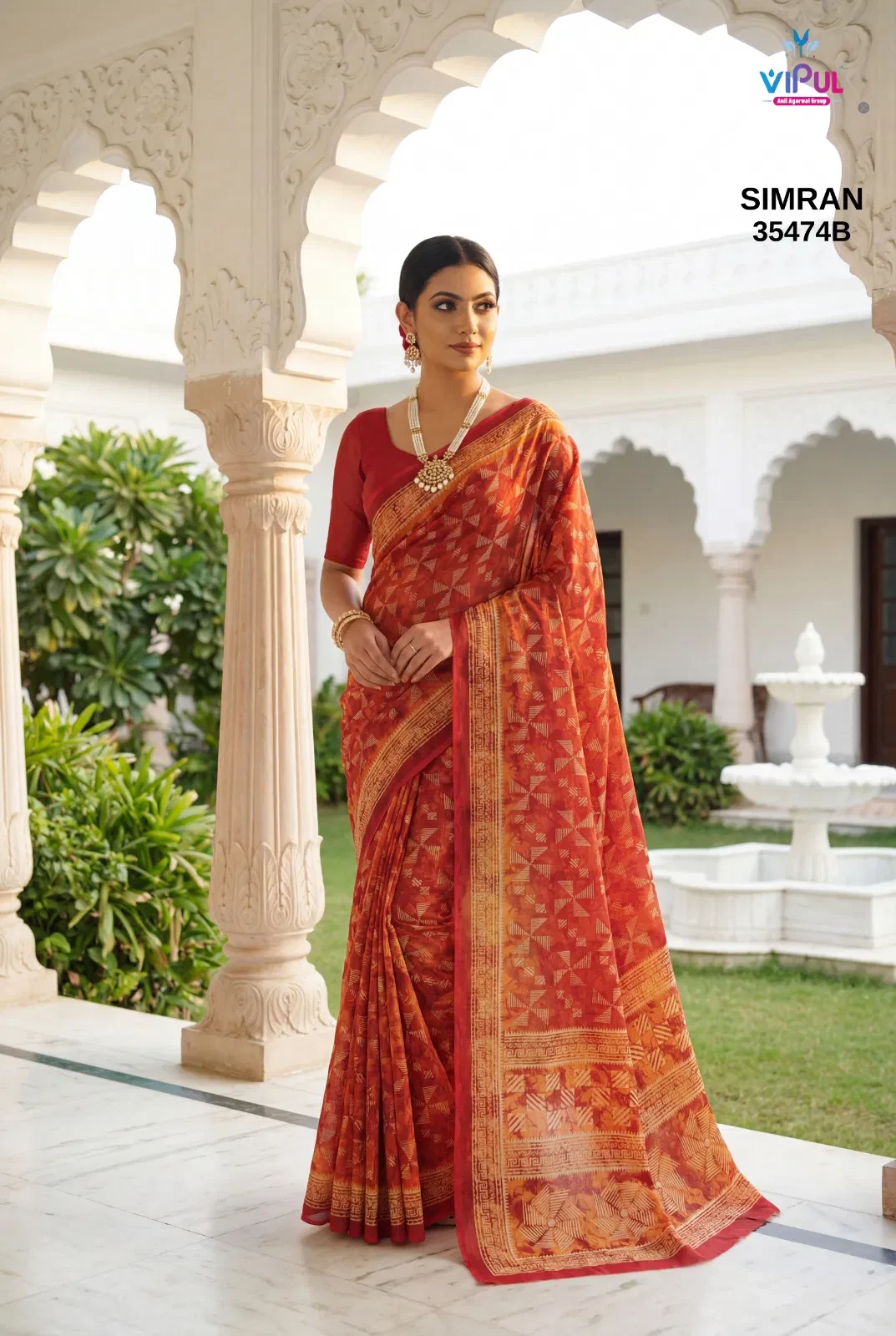 Vipul Simran 35474 a to D Georgette Casual Wear Saree Collection