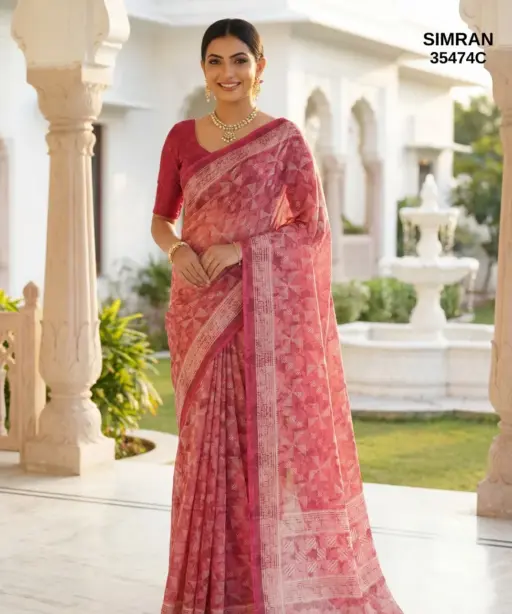 Vipul Simran 35474 a to D Georgette Casual Wear Saree Collection