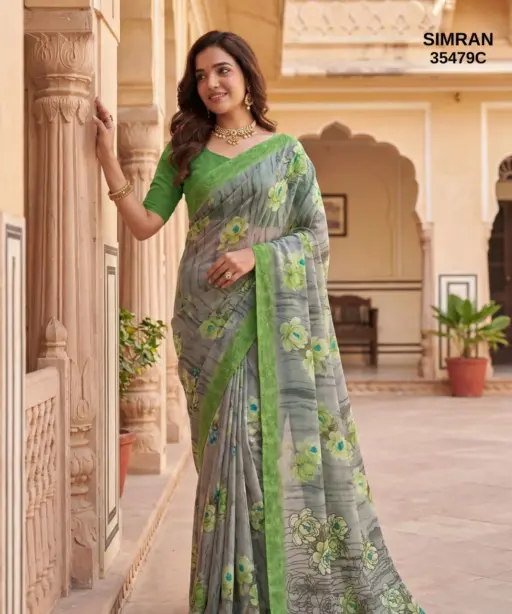 Vipul Simran 35479 a to D Georgette Casual Wear Saree Collection