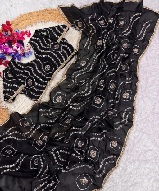 Vt 6092 T Fandy Satin Silk Beautiful Hand Worked Saree Collection