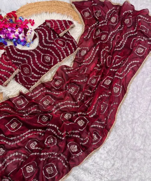 Vt 6092 T Fandy Satin Silk Beautiful Hand Worked Saree Collection