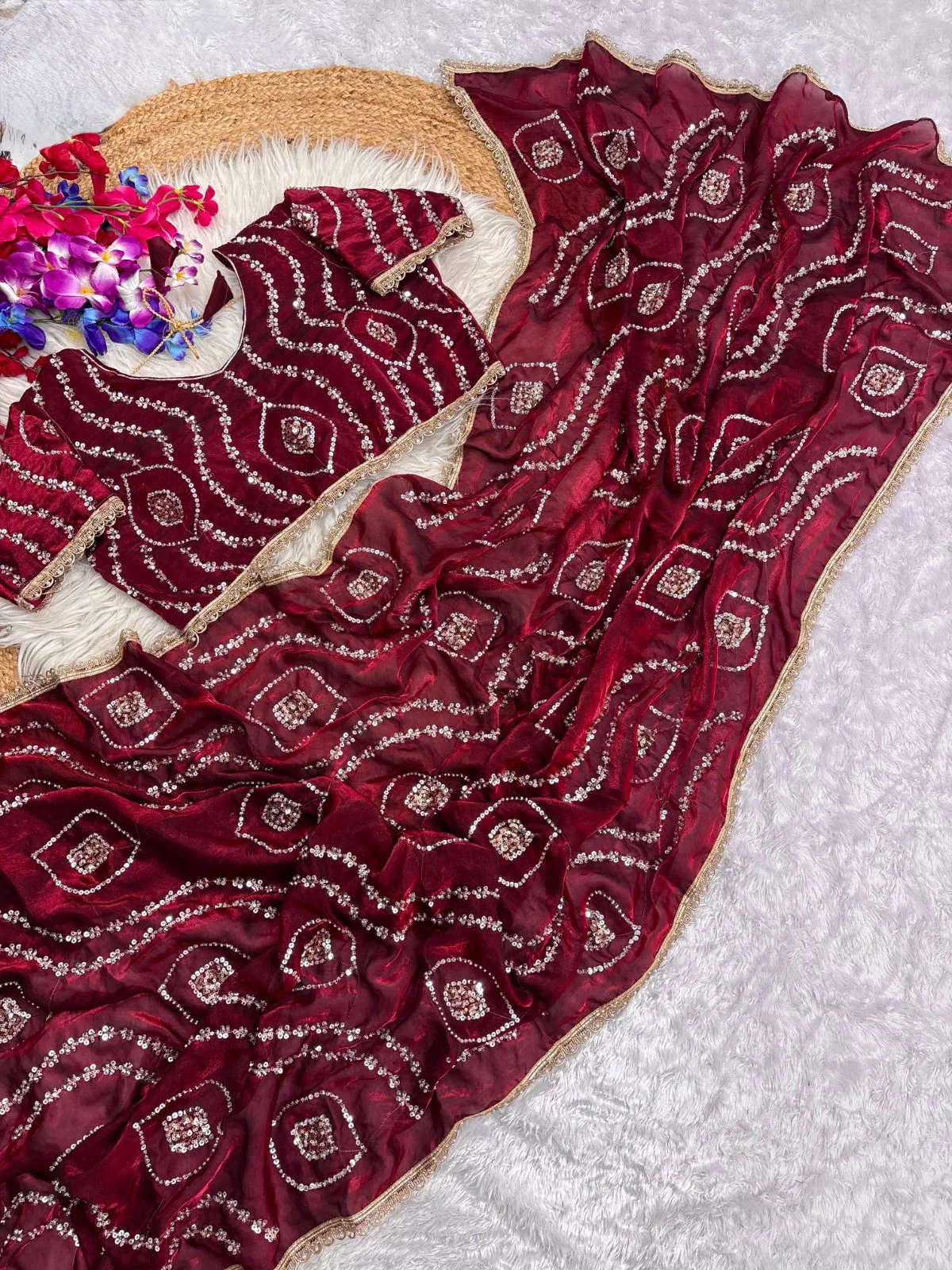 Vt 6092 T Fandy Satin Silk Beautiful Hand Worked Saree Collection