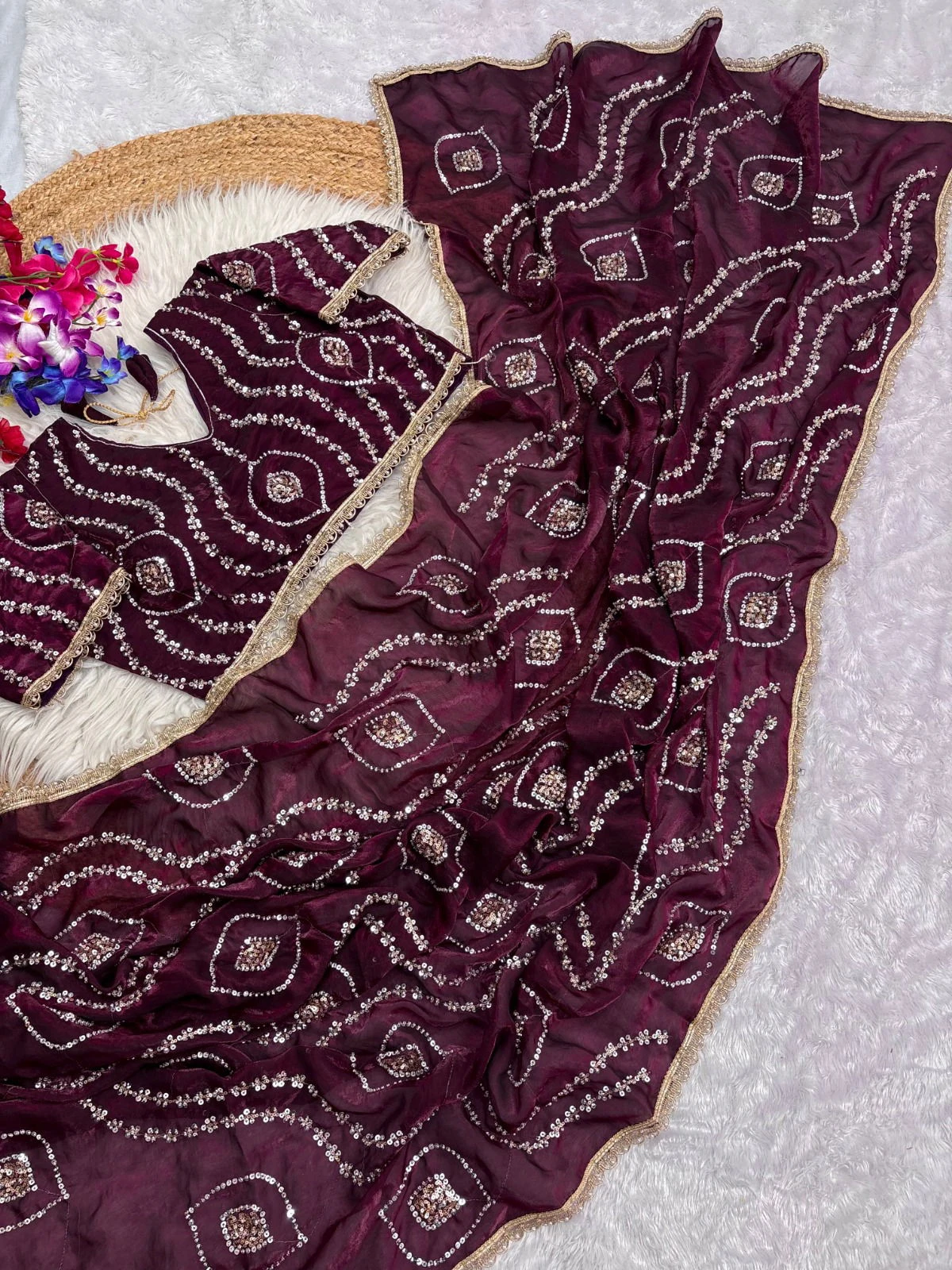 Vt 6092 T Fandy Satin Silk Beautiful Hand Worked Saree Collection