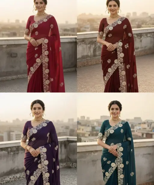Vt 830 T Vichitra Embroidery Worked Wedding Wear Saree Collection