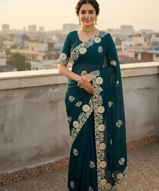 Vt 830 T Vichitra Embroidery Worked Wedding Wear Saree Collection