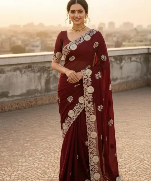 Vt 830 T Vichitra Embroidery Worked Wedding Wear Saree Collection