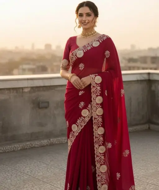 Vt 830 T Vichitra Embroidery Worked Wedding Wear Saree Collection