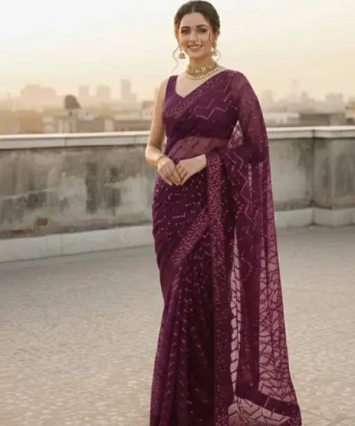 Vt 833 T Georgette Silk Sequence Worked Premium Saree Collection