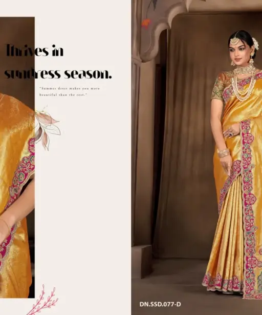 Zarkaashi Morpankh Nylone Tissue Traditional Wear Saree Collection