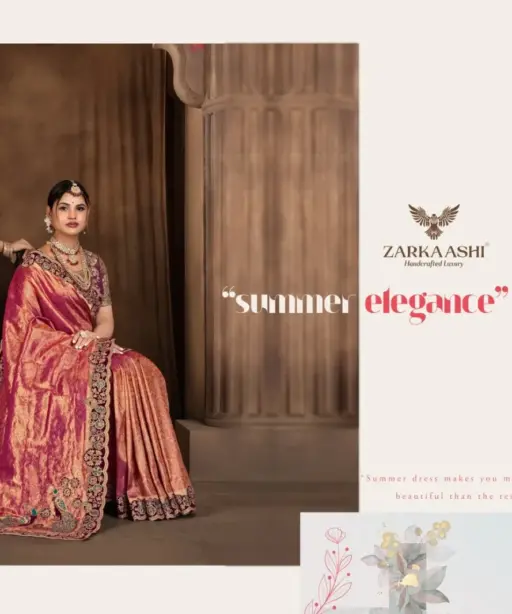 Zarkaashi Morpankh Nylone Tissue Traditional Wear Saree Collection