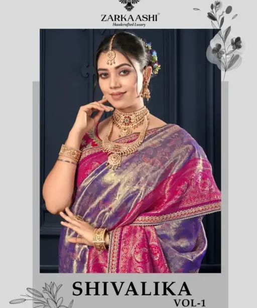 Zarkaashi Shivalika Vol 1 Nylone Tissue Festival Wear Saree Collection