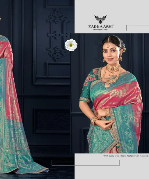 Zarkaashi Shivalika Vol 1 Nylone Tissue Festival Wear Saree Collection