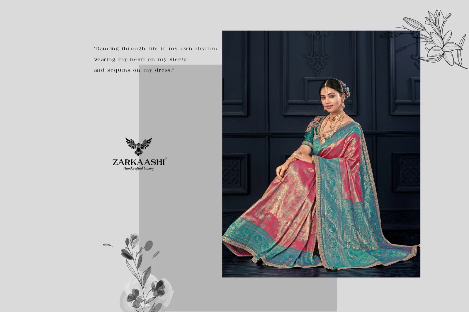 Zarkaashi Shivalika Vol 1 Nylone Tissue Festival Wear Saree Collection