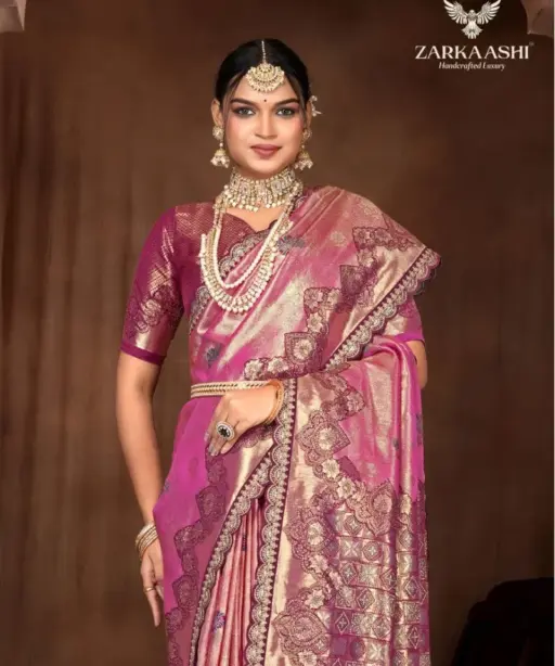 Zarkaashi Virasat Nylone Tissue Festival Wear Saree Collection