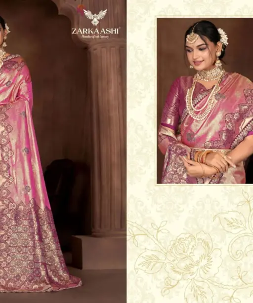 Zarkaashi Virasat Nylone Tissue Festival Wear Saree Collection
