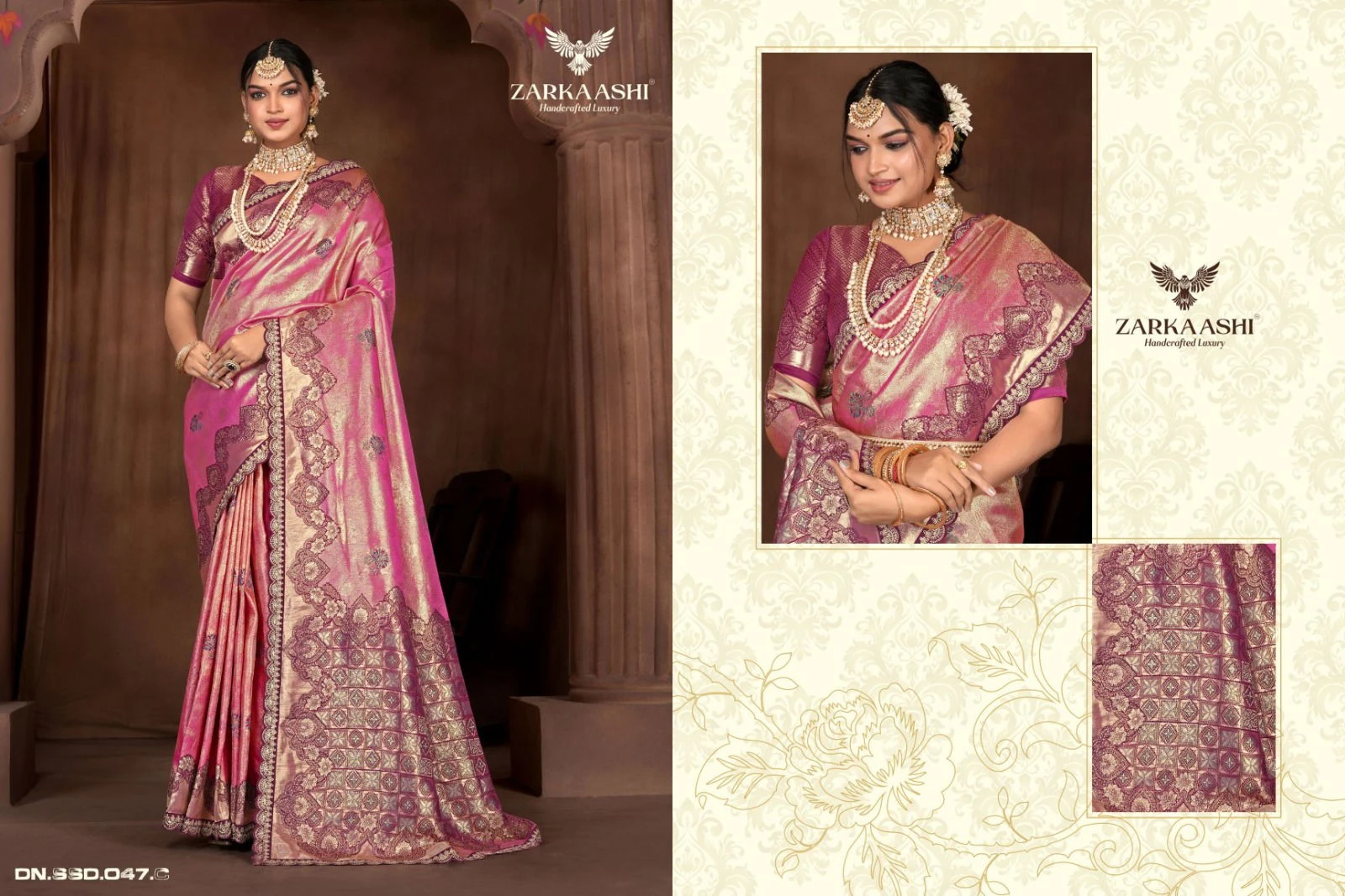 Zarkaashi Virasat Nylone Tissue Festival Wear Saree Collection