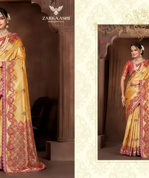 Zarkaashi Virasat Nylone Tissue Festival Wear Saree Collection