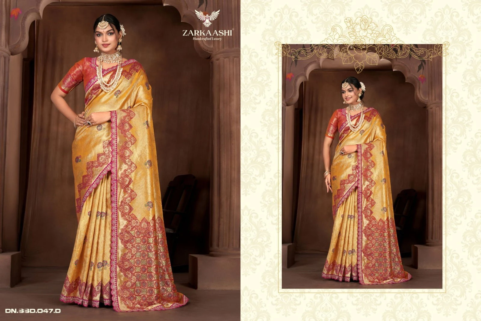 Zarkaashi Virasat Nylone Tissue Festival Wear Saree Collection