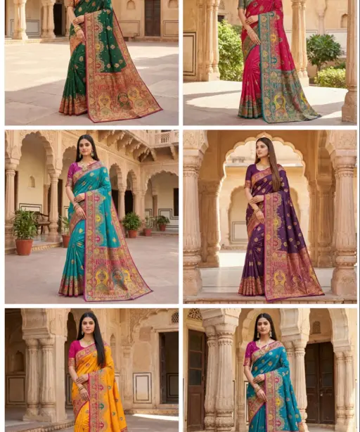 Mb 56 Pashmina Paithani Silk Woven Motifs Saree Collection
