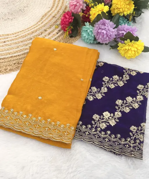 Modal 6341 Chiffon Embroidered Fancy Saree Collection